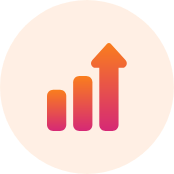 上向きの矢印が付いた3つの上昇棒グラフのアイコンは、ビジネスやデータ関連の文脈における成長、進歩、成功を象徴しています。