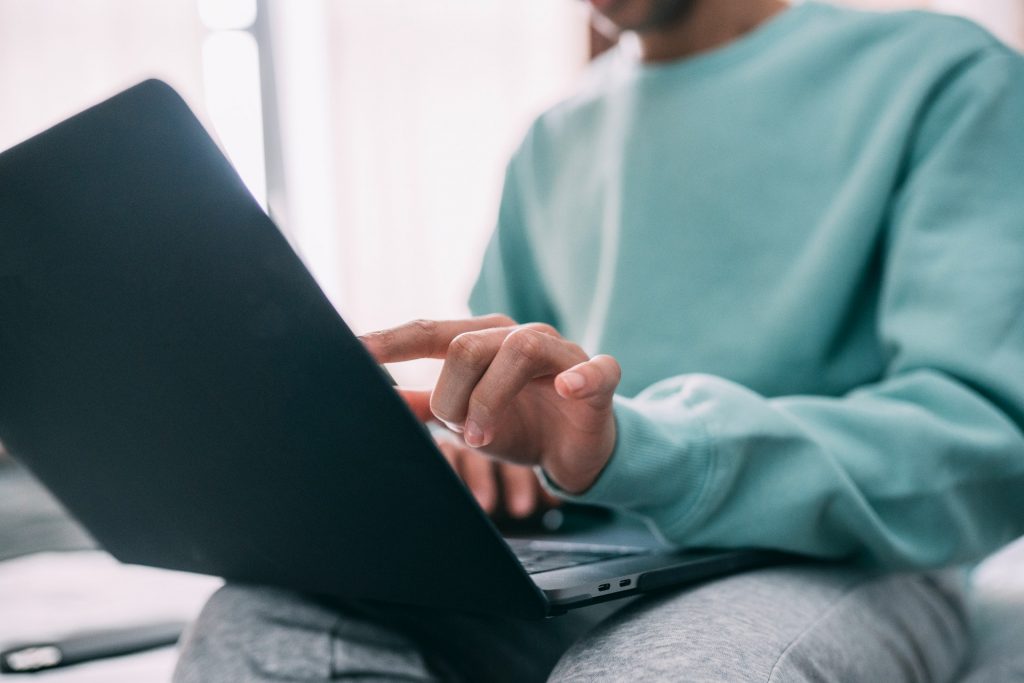 a person using a laptop