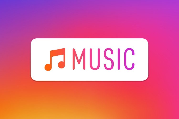 Instagram Music Sticker with Instagram icon’s colors in the background.