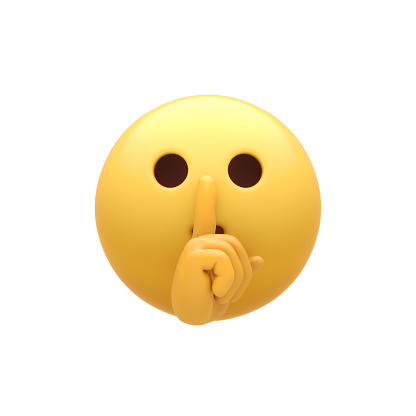 Emoji amarelo "shush" que aparece quando o modo "Vanish" em Instagram está ativado