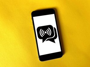 black phone displaying two Instagram message icons
