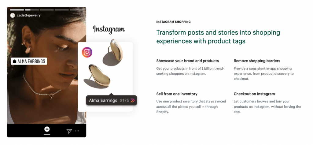 Screenshot showing how to advertise Shopify on Instagram by onboarding Shopify store to Commerce Manager.