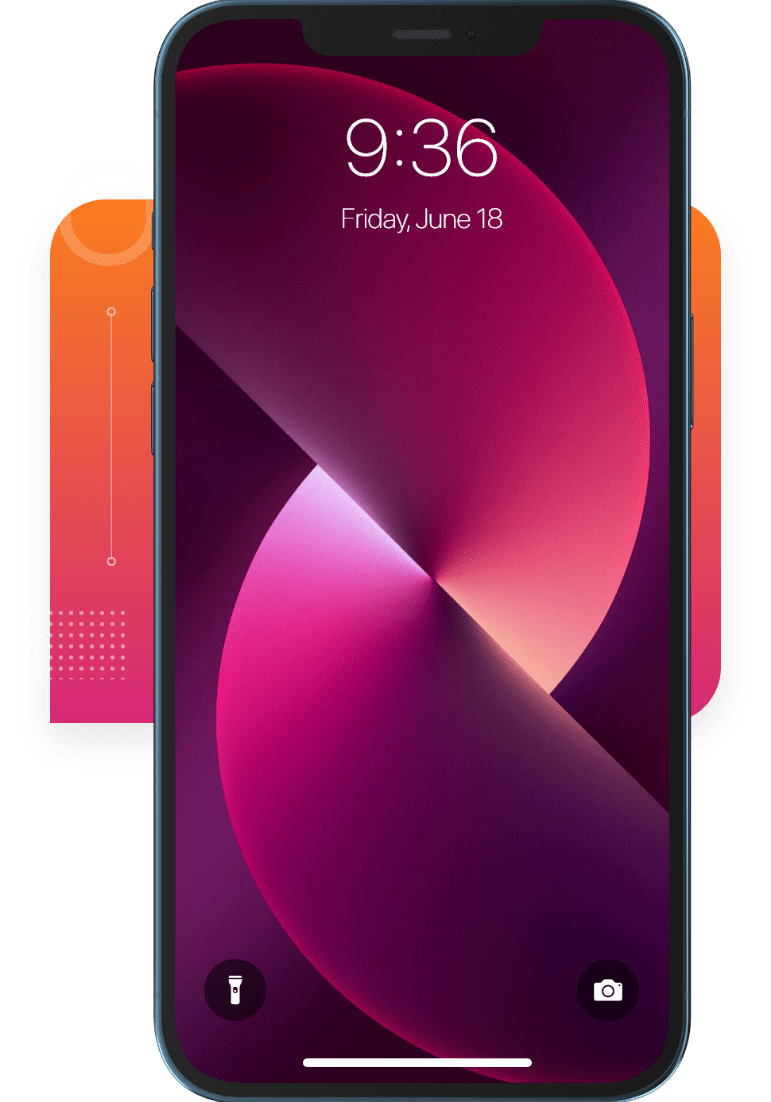 een mobiele telefoon met een kleurrijke achtergrond