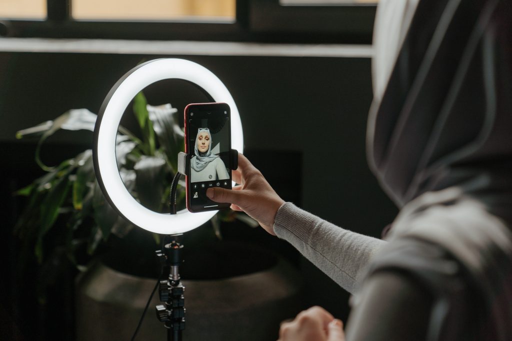 a person taking a selfie