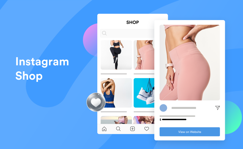 Schermate di un negozio di abbigliamento attivo per donne su Instagram .