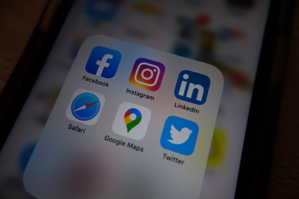 Smartphone highlighting the Instagram app.
