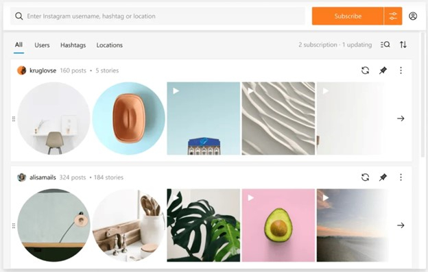 Download-Instagram-Photos-1 | Path Social Screenshot of 4k Stogram being used to download Instagram photos by username or hashtag.