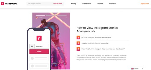 Path Social Instagram Story Viewer page