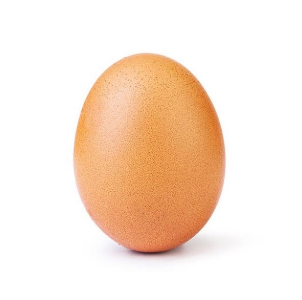 Photo of an egg which quickly became the number one most popular photo on Instagram