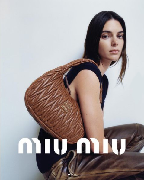 Kendall Jenner promoting a luxury bag