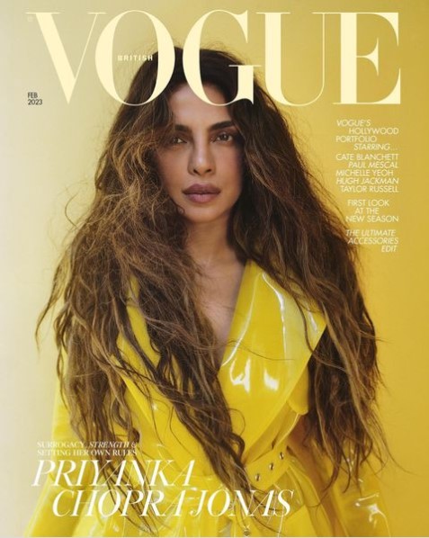 Priyanka Chopra op de cover van de Britse Vogue.