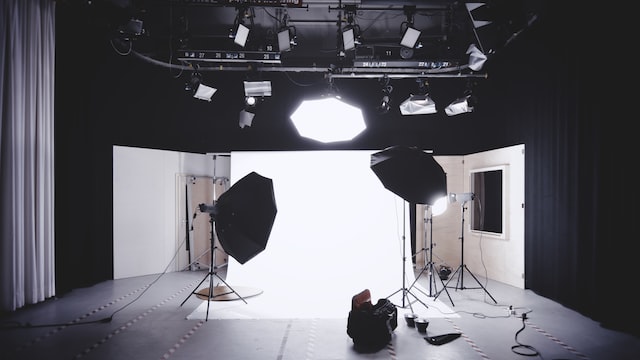 Installation d'un studio de prise de vue pour une publicité sur Instagram .