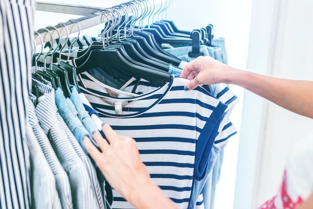 A rack of clothes to represent how to sell clothes on Instagram. 