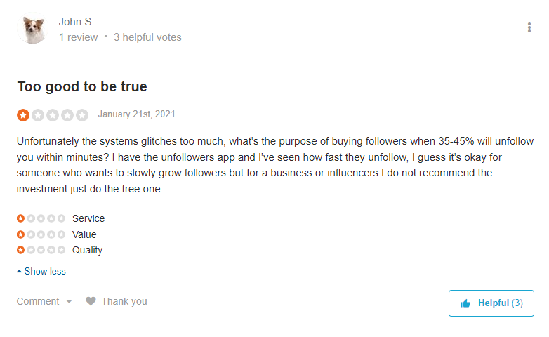 mrinsta3 | Path Social Screenshot of Mr Insta reviews from the website