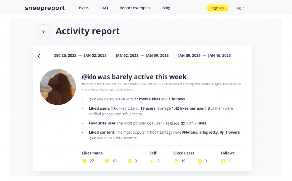 newfollowers | Path Social Sample activity report showing jlos new followers on Instagram