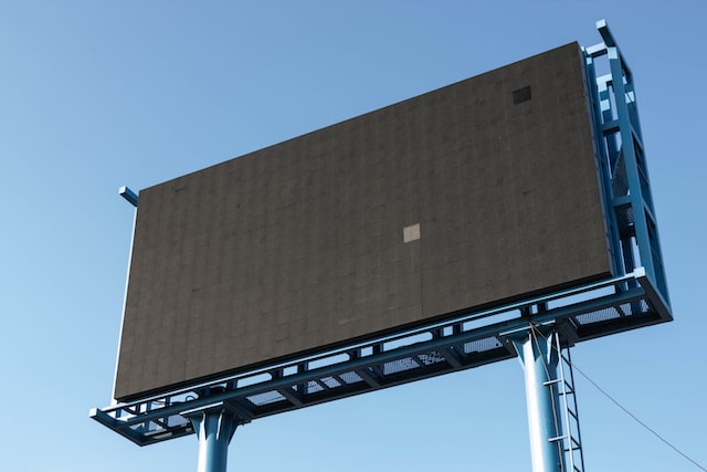 A blank digital billboard