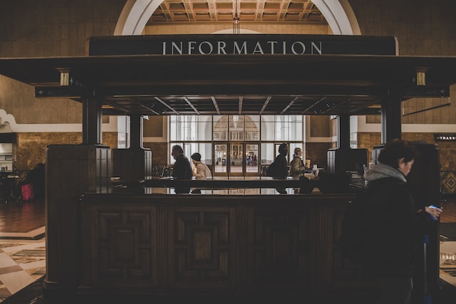  Information desk for customers.