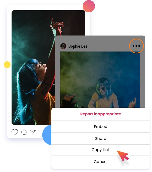 Instagram Foto mit der Option "Link kopieren" für einen Fotodownloader Instagram .