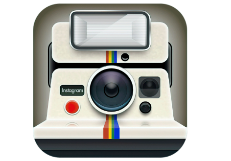 Front of a polaroid camera used as Instagrams first logo