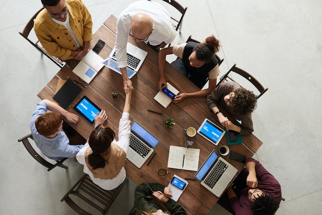 People having a successful social media consultation.