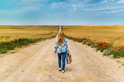 suitcase-1412996__340 | Path Social Picture of woman walking away, like an unfollower leaving your account