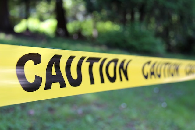 Close-up image of yellow caution tape.
