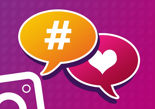 Instagram hashtag speech bubbles.