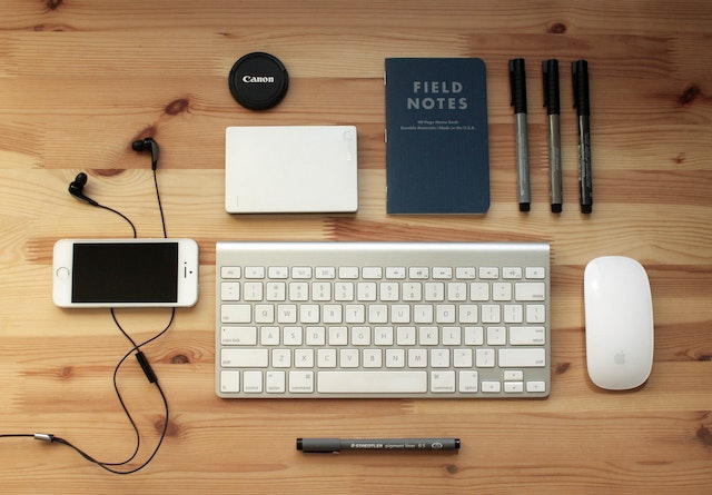 Apple Magic Mouse, notebook en toetsenbord