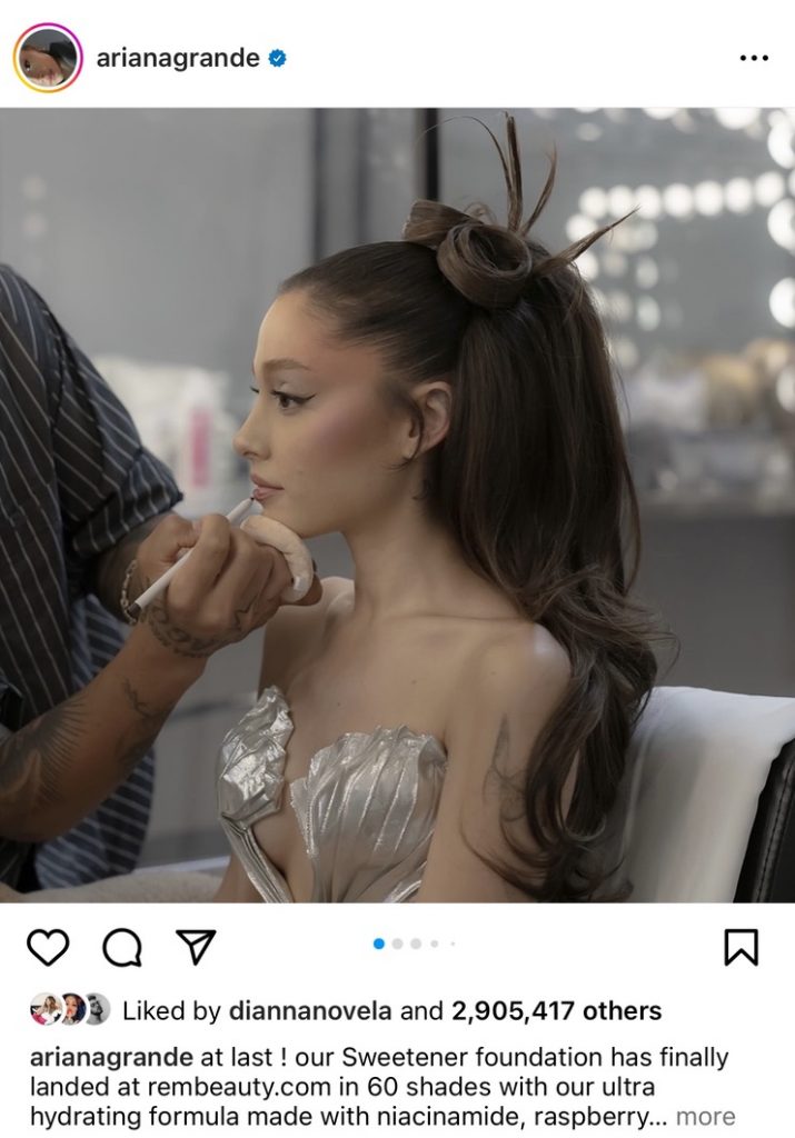 Path Social’s screenshot of a photo of Ariana Grande from her Instagram account showing us a glimpse of her personal life.