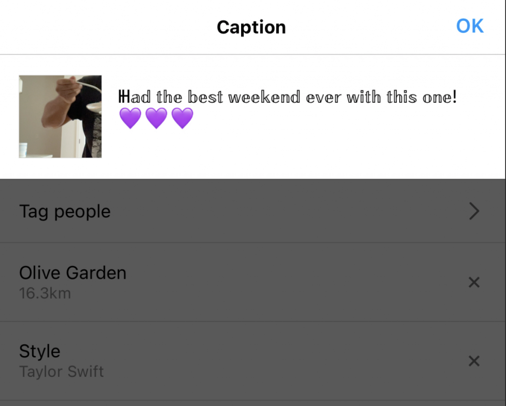 Screenshot_20231002_064121_comandroidchrome | Path Social Post caption with cool font pasted onto Instagram.