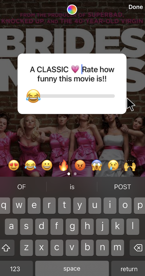 Screenshot_20231101_054124_comandroidchrome | Path Social Someone creating a Story with an emoji slider to find out what their followers think of a comedy movie.