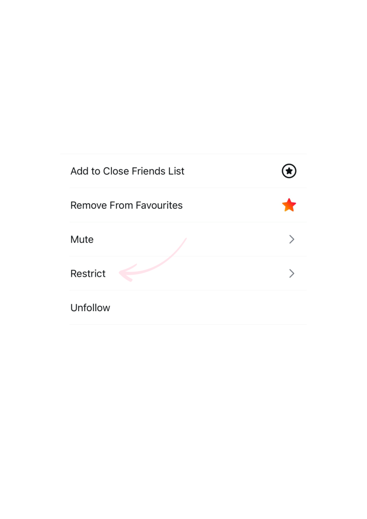 Path Social's captură de ecran a unei Instagram Restrânge opțiunea.