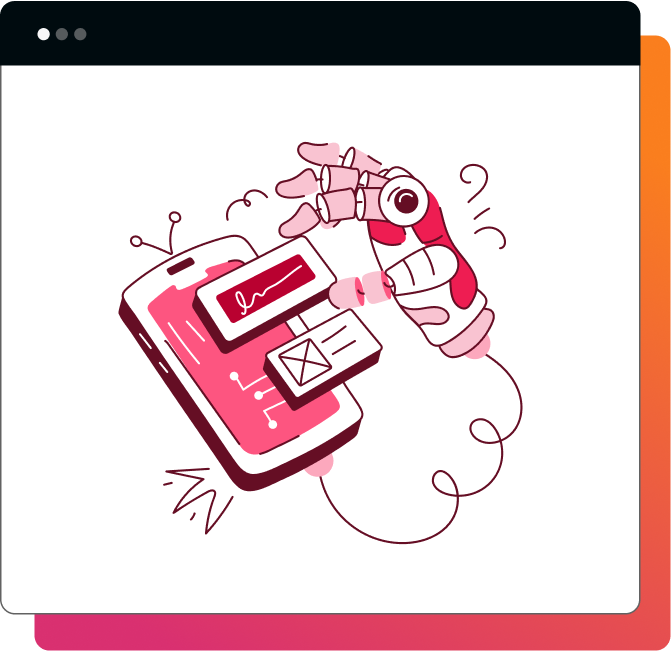 Group-1000005190png | Path Social Path Socialcare prezintă o mână de robot conectată la un dispozitiv inteligent pentru a reprezenta interacțiunile AI.