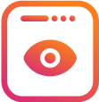 Pictogramă pentru Instagram Web Viewer cu simbolul unui ochi în interiorul unui pătrat rotunjit.