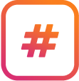 Pictogramă pentru Instagram Hashtag Generator cu un simbol hashtag în bold.