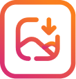 Pictogramă pentru Instagram Photo Download cu un design săgeată în stil refresh.