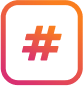 Group-42984-1png | Path Social Hashtag 符號在圓角正方形內,呈漸變的橙色至粉紅色。