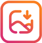 Group-42984png | Path Social 兩隻手在搖晃,上方有一個向下的箭頭,在圓角正方形內,有一個從橙色到粉紅色的漸變邊框。