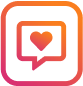 Group-1686565948.png | Path Social Kommentar-Symbol in einem abgerundeten Quadrat mit Farbverlauf von Orange zu Rosa.