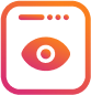 Group-42984-3.png | Path Social Instagram 게시물과 유사한 둥근 사각형 안의 눈 아이콘으로, 주황색에서 분홍색으로 그라데이션되어 있습니다.