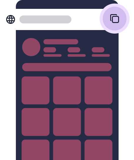 Group-1686565974png | Path Social 검색창에서 Instagram 프로필의 URL을 복사하는 Path Social 그래픽을 보여줍니다.